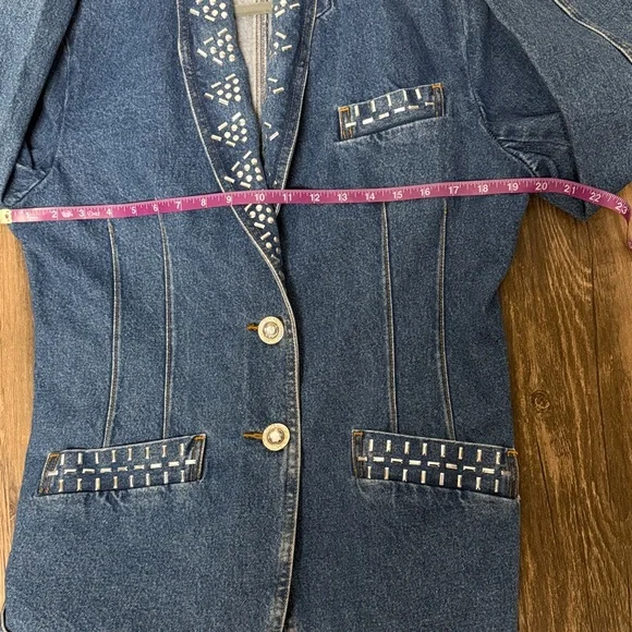 I.B Diffusion Vintage 1991 Denim Rhinestone Jacket - Picture 7 of 9